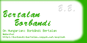 bertalan borbandi business card